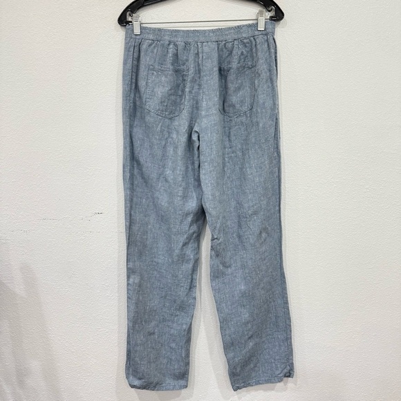 Boden Straight Leg Blue Linen Pants Women’s Size 8 Regular - Picture 2 of 3